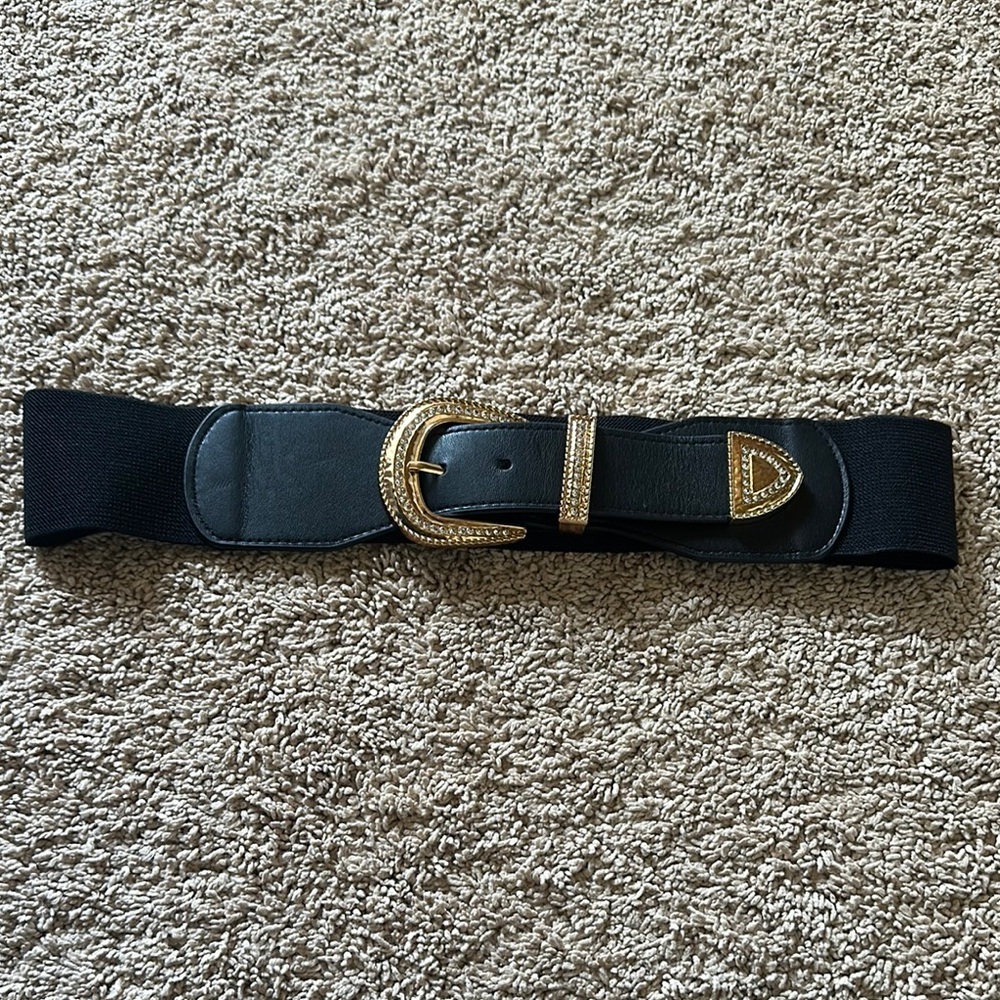 Elegant Black and Gold Belt